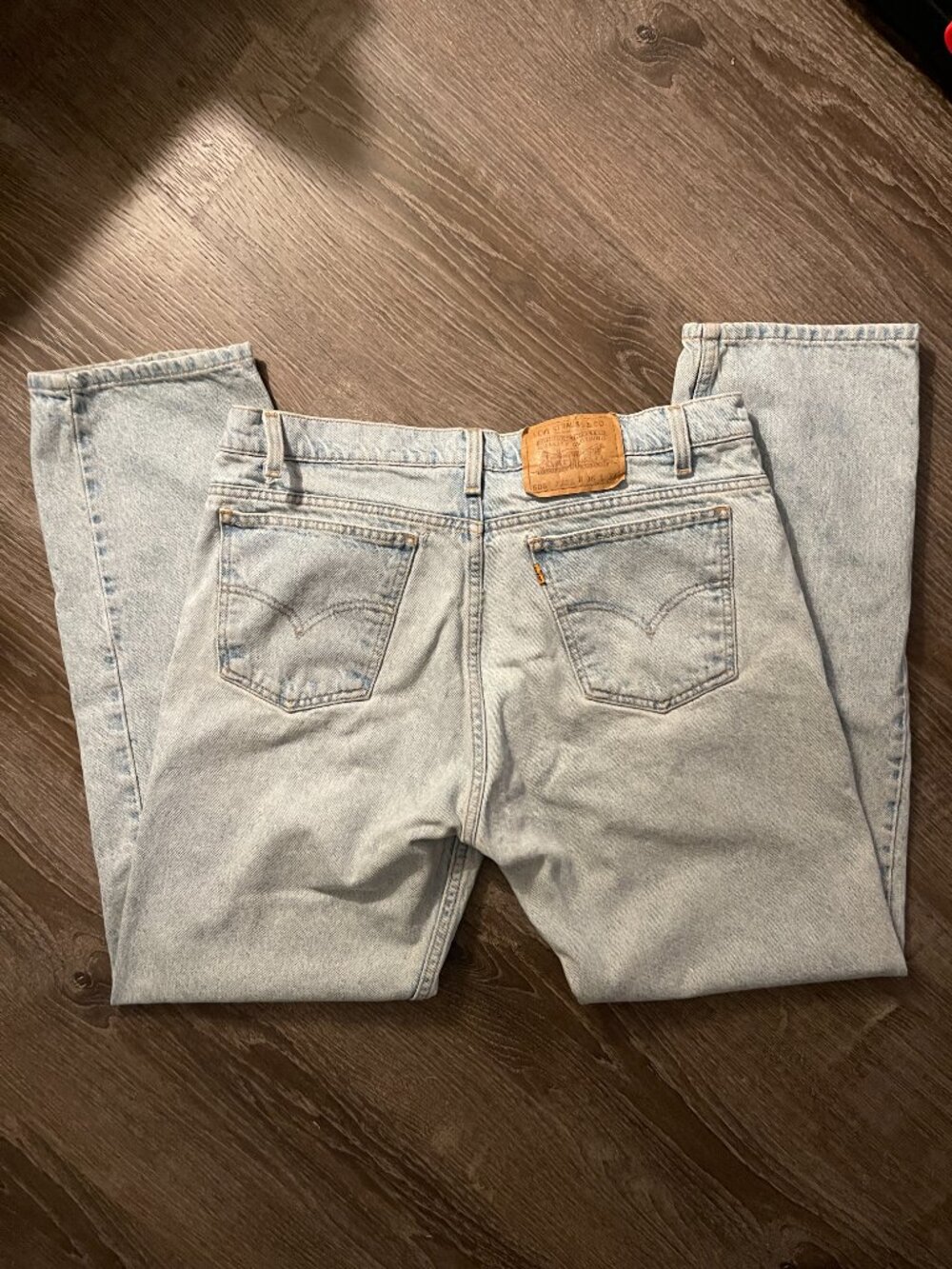 Vintage Levi’s 505 Orange Tab Jeans 36x32 | 90s Straight Leg Denim Distressed